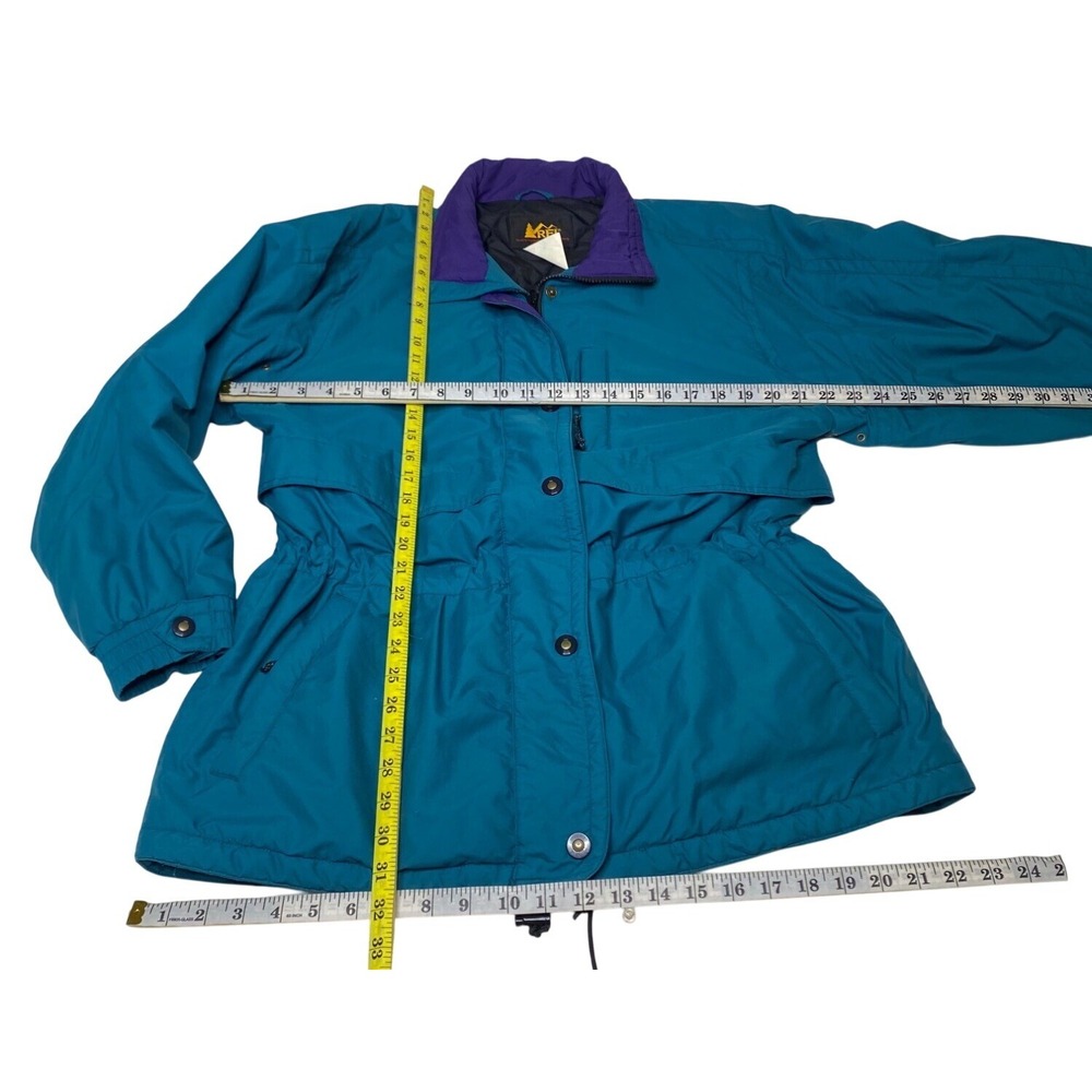 Vintage REI Womens Outdoor Jacket XL Teal & Purple Quilted Lining Long Sleeve 90 - Picture 3 of 9